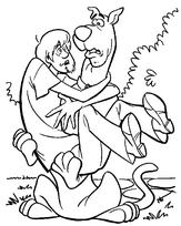 coloriage sammy se jette dans les bras de scoubidou